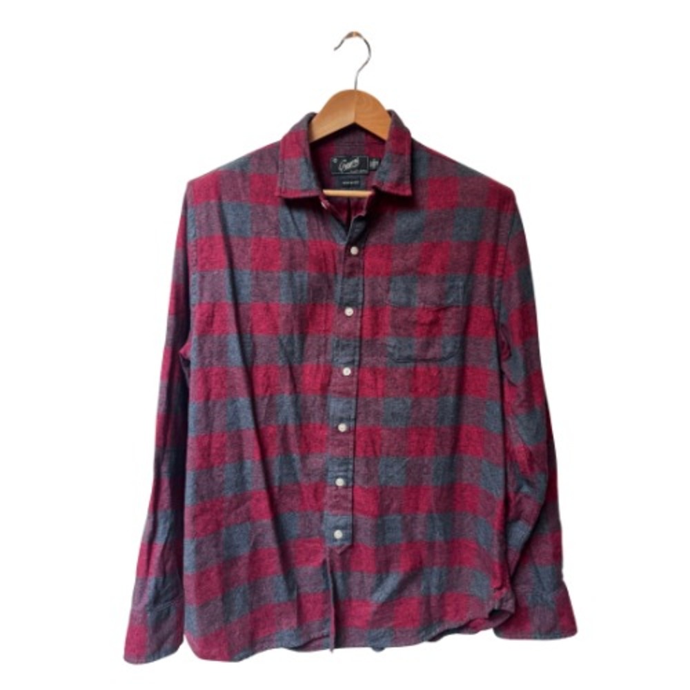 Grayers Clothiers Red and Gray Plaid 100 Percent Cotton Flannel Men's Sz L